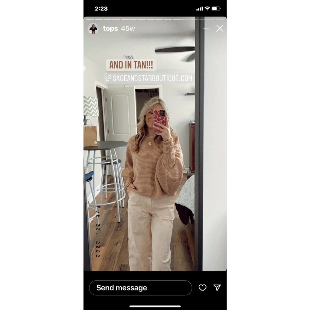 C+D+M Sweater-Tan-Small-NWT